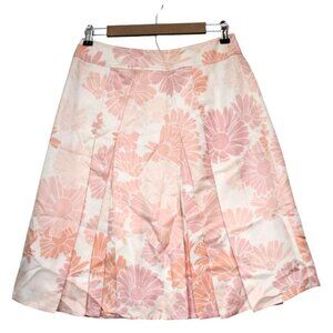 Kay Unger Skirt Size 6 Skirt Floral Pleated 100% Silk Feminine Preppy Retro
